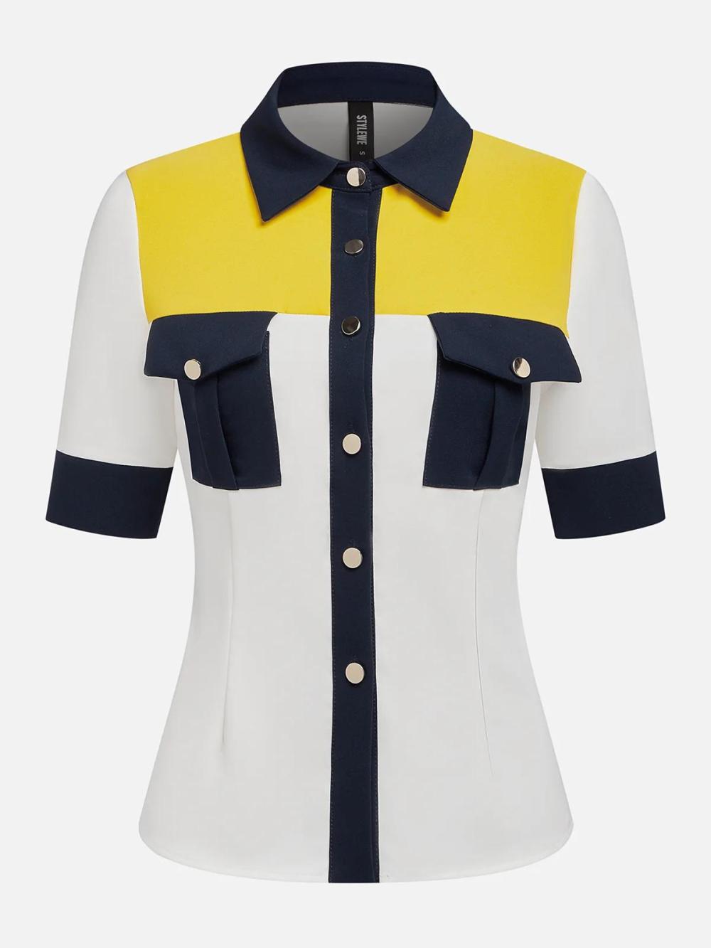 Women Urban Utility Color Block Pockets Shirt | Blouses & Shirts